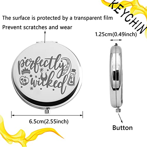 Villains Perfectly Wicked Stainless Steel Pocket Mirror - 2.55 Inch