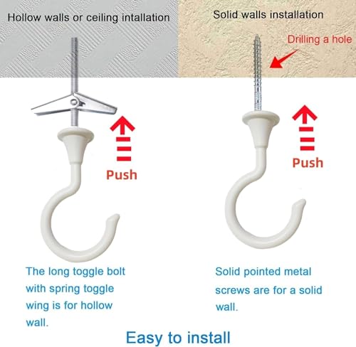 Heavy Duty Large Swag Ceiling Hooks - 2 Sets for Hanging Plants