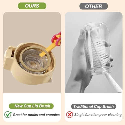 3-in-1 Cup Lid Cleaning Brush Set - Multifunctional Bottle Cleaner