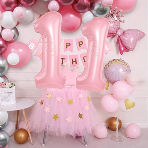Rose Gold Crown Number 17 Balloon Set for Birthday & Celebrations