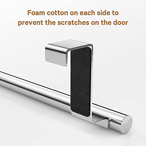 Over Cabinet Towel Bar - Silver Stainless Steel Holder, 2 Pack