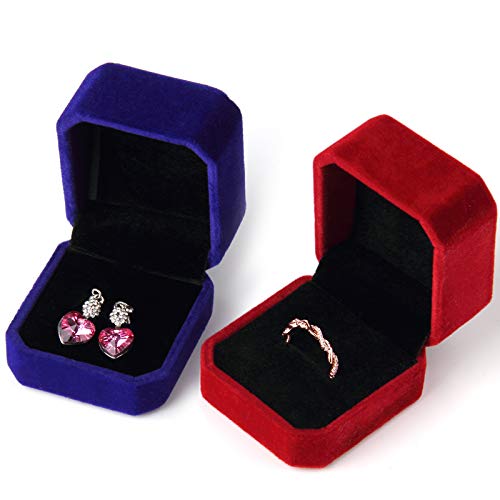 Lamoutor 9-Piece Mixed Color Velvet Jewelry Gift Box Set