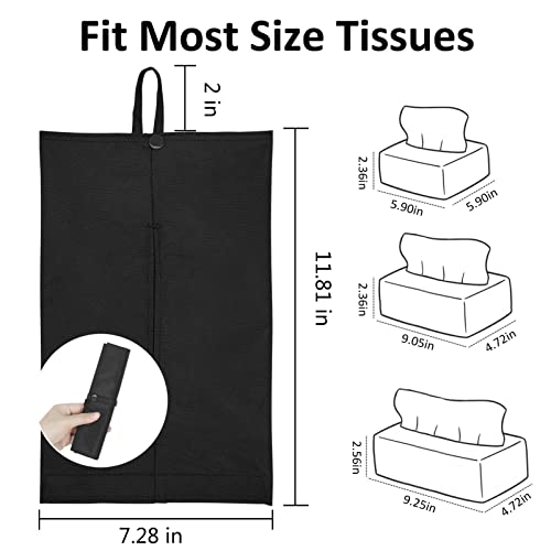 Black Toilet Paper Holder - Reusable Tissue Box Cover for Home & Travel