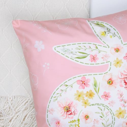 Bonhause 18x18 Velvet Easter Throw Pillow Covers - Set of 4