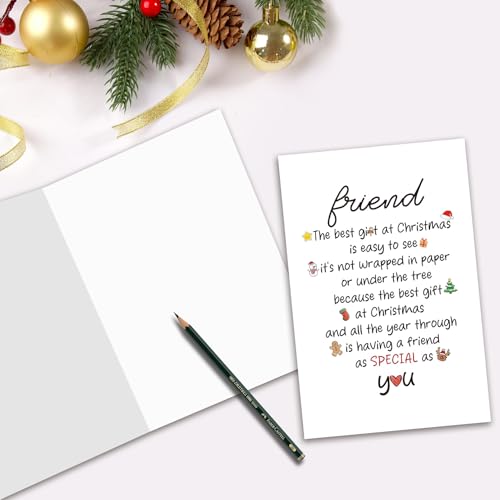 Heartwarming Christmas Card for Best Friend - Premium 8x5.3 Inches