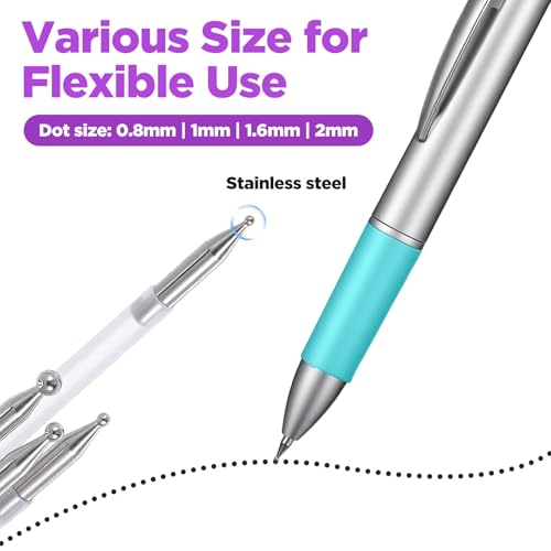 Dopenspi 5-in-1 Nail Dotting Pen & Silicone Tool - 2PCS Green
