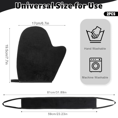 Self Tanning Mitt Set with Back Applicator and Thumb Velvet Mitt
