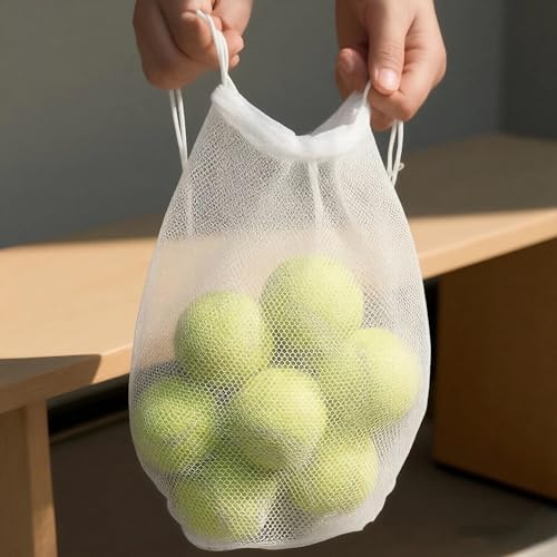 CIOCUHS 3 Pack Nylon Mesh Laundry Bags - Reusable Drawstring Storage, 12x18 inches