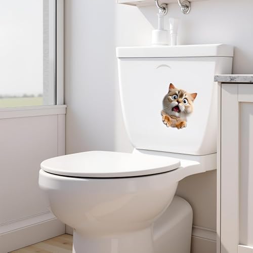 3D Kitten Toilet Lid and Tank Cover Decal Stickers Set of 2