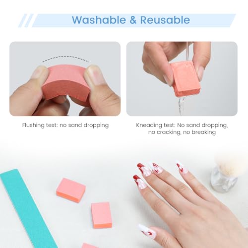 GAZEPLUS Mini Nail Buffer Blocks - 100 Pcs 80/100 Grit Sponge Files