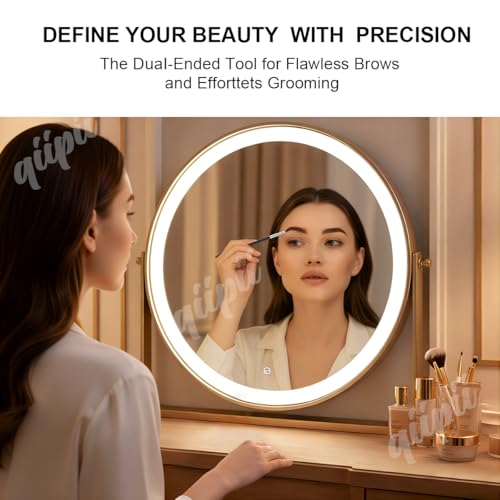 qiipii 3-Piece Eyelash Separator Comb and Angled Eyebrow Spoolie Brush Set