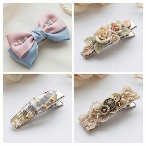 100pcs Small Metal Alligator Hair Clips Silver for DIY Crafts and Hair Bows