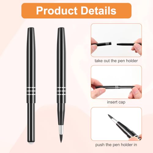 AOZUO 4Pcs Retractable Lip Brush Portable Travel Lipstick Applicator with Cap