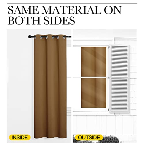 NICETOWN Blackout Curtains, 42x50 Inch Thermal Insulated Panels, Gold Brown