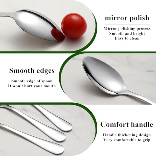 Berglander Stainless Steel Dinner Spoons Set 12pcs 7.36" Silverware Kitchen & Restaurant