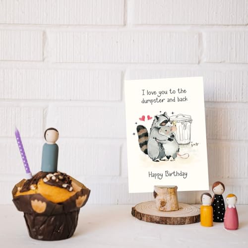 Funny Raccoon Birthday Card – Cute Trash Panda Design