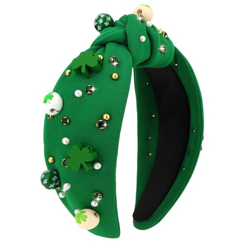 St. Patrick's Day Knotted Headband - Lucky Clover Hair Accessory for Women