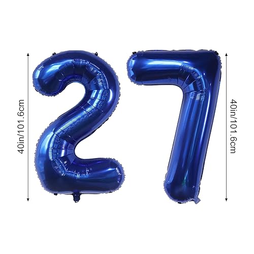 40 Inch Navy Blue Number 27 Balloon for Birthday & Wedding Decor