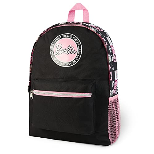 Barbie Backpack for Kids, Children's Backpacks Girls School Bag Teenage Girls, Gifts (Black/Pink)