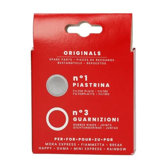 Bialetti Replacement Gasket & Filter Plate Set for 9-Cup Moka Pot