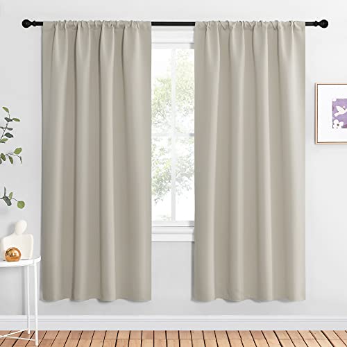 NICETOWN Blackout Curtains - 42" x 72" Thermal Insulated Window Panels, Natural