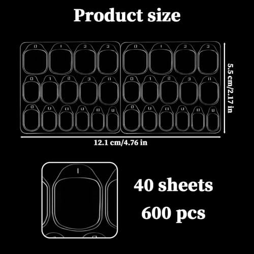 Asofelk Nail Adhesive Tabs 600 PCS Clear Ultra-Thin Double-Sided Press on Nail Stickers