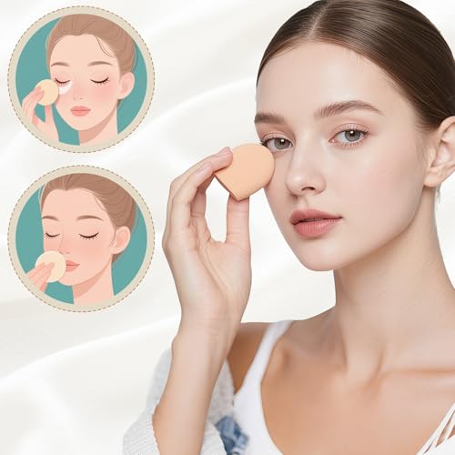 Piriuuo 10-Piece Round Makeup Sponges for Foundation Wet and Dry