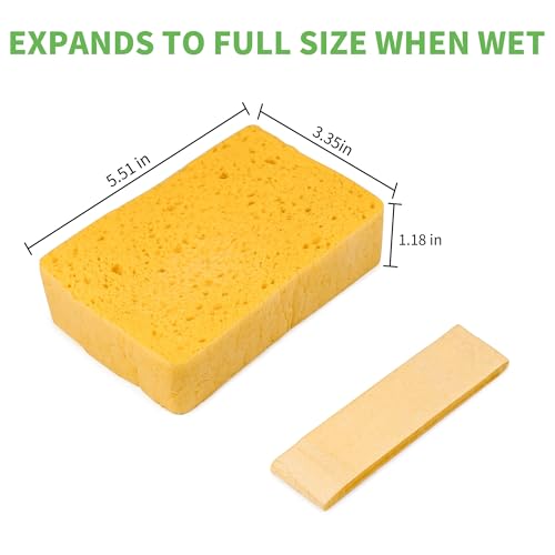 Yellow 4 Pack Compostable Thicker Pop-Up Dish Sponges Non-Scratch Plant-Based