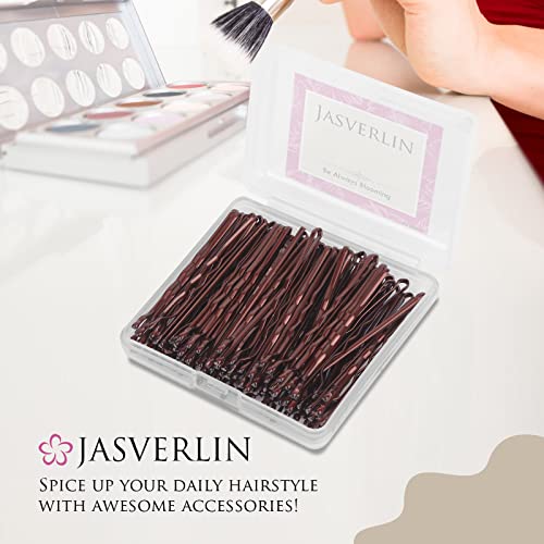 JASVERLIN Brown Bobby Pins 100 Pcs 2 Inch Metal Hair Pins for Updos