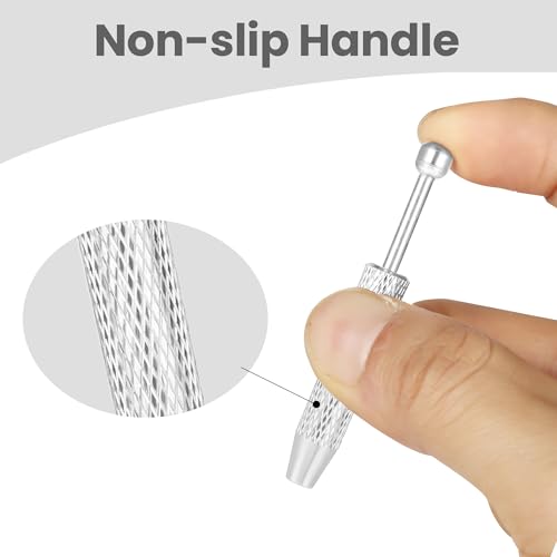 BACUTHY 2 Pack Stainless Steel Piercing Ball Grabber Tool - 4 Prong Gem Picker