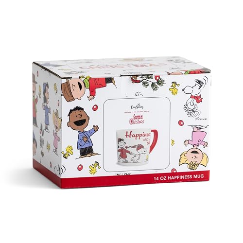 Peanuts Happiness and Cheer 14oz Ceramic Mug - Christmas Gift