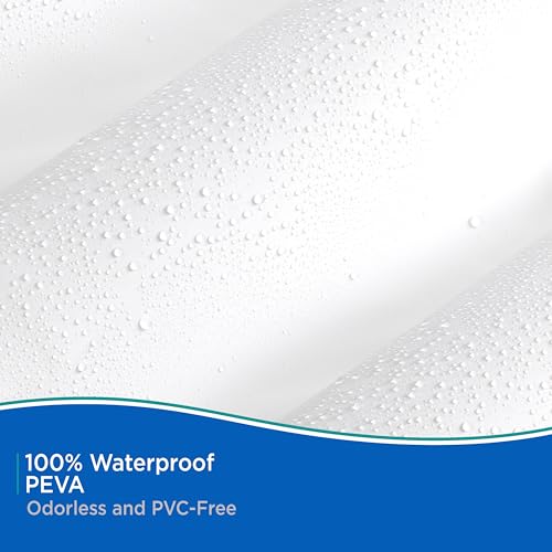 Kenney Extra Long Waterproof PEVA Shower Curtain Liner - 70" x 78", White