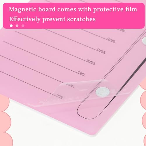 Pink Eyelash Extension Holder with Magnetic Closure & Glue Cup Holes