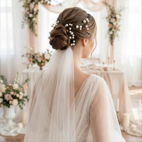 24 Pcs Pearl Bridal Hair Pins Handmade U-Shape Wedding Hair Accessories