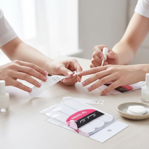 White Nail Stencils 240 Pcs, Professional French Tip Guides for DIY Manicures