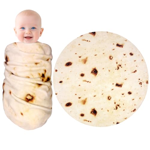 Mermaker Yellow Burrito Tortilla Swaddle Blanket 36 Inch - Soft Flannel