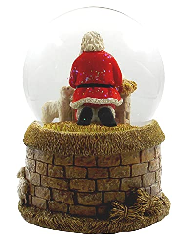 Santa and Baby Water Globe - Handcrafted Musical Christmas Decor 6 Inches
