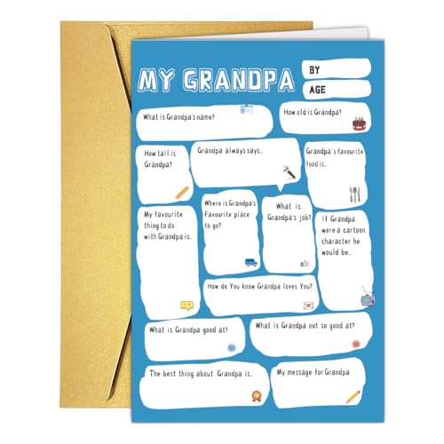 DIY Grandpa Birthday Card Blank Thick Cardstock for Grandad