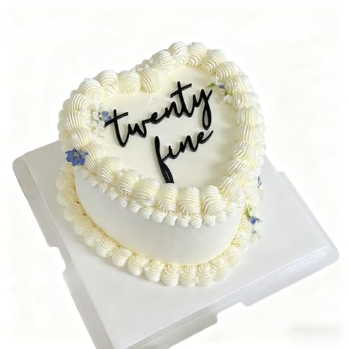 Elegant Black Acrylic Cake Topper for 20th Birthday & Anniversary