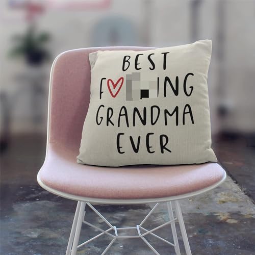 Grandma Linen Throw Pillow Cover 18x18 - Funny Grandma Birthday Gift