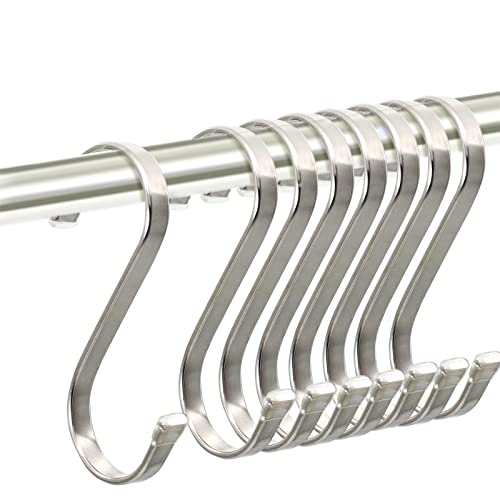 Stainless Steel S Hooks 3.7 Inch - Heavy Duty 8 Pack for Kitchen & Garden