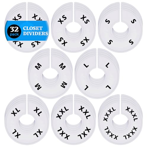 ERA Accents 30-Pack White Closet Dividers for Hanging Clothes Organization