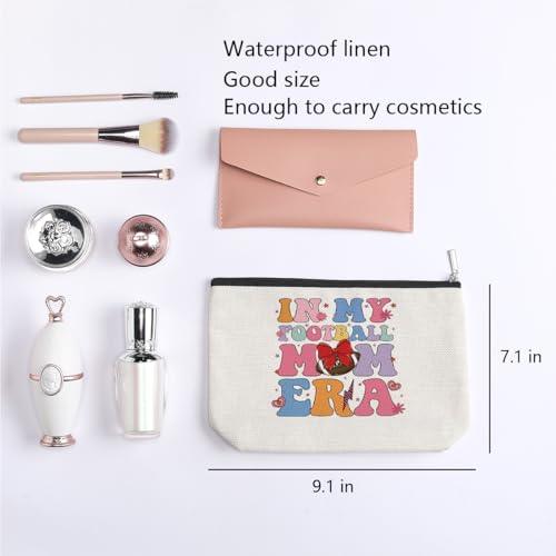 Football Mom Makeup Bag Waterproof Travel Cosmetic Pouch Gift