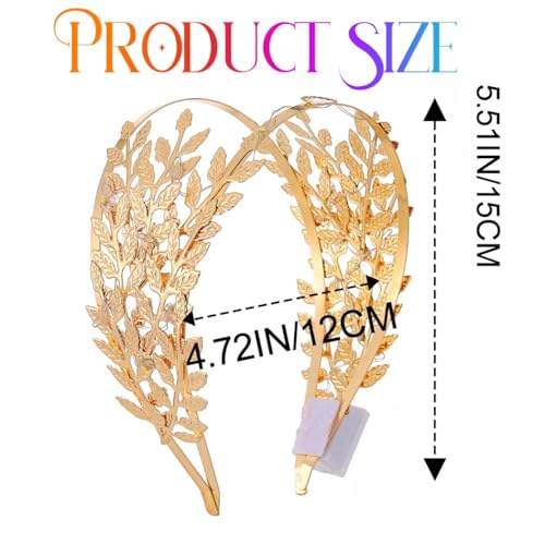 Latious Gold Leaf Headband Light Up Greek Goddess Hair Accessory