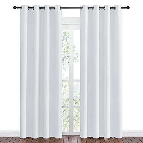 NICETOWN Blackout Curtains, Greyish White, 55" x 86", 2 Panels