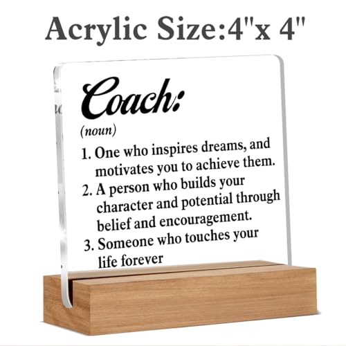 Acrylic Coach Gift Sign - 4x4 Inch Desk Decor for Coaches