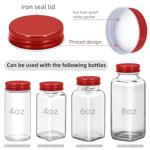 10-Pack Iron Jar Lids for 4oz & 6oz Spice Jars - Airtight Sealing