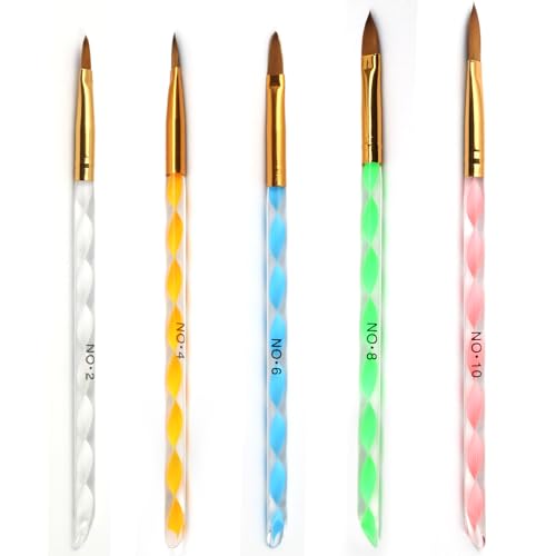 Kootinn 5 Pcs Nail Art Clean Up Brushes - Gel & Polish Removal Tools