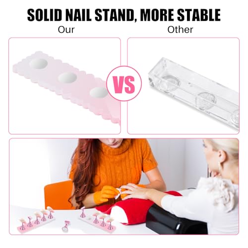 LADYING Magnetic Nail Art Practice Stand Set 2-Pack Acrylic Holder