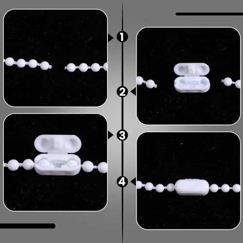 50 Pack White Blind Chain Connectors for Window Repairs